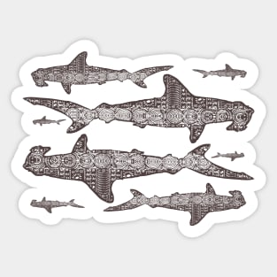 Surf Hammerhead Sharks Internal Hawaiian Pattern Sticker